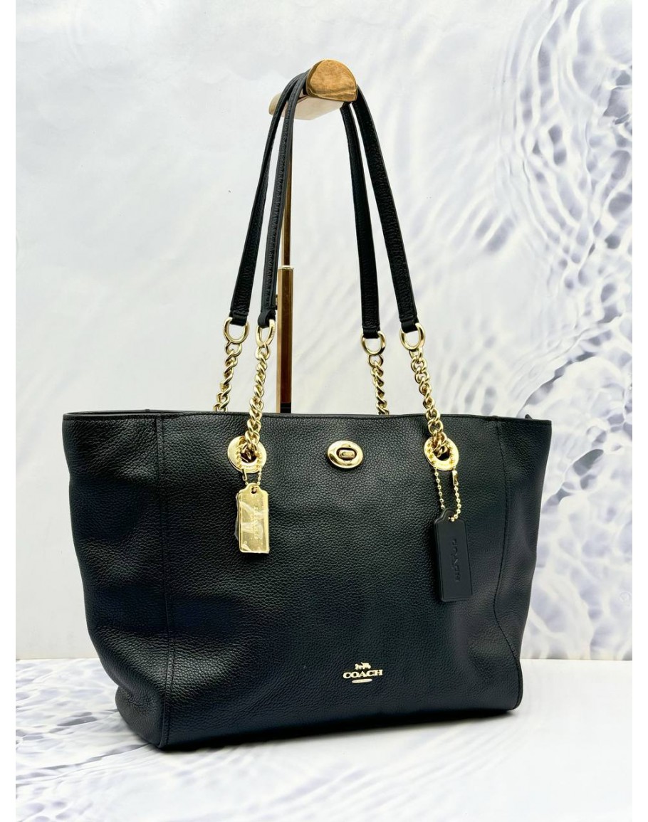 Coach turnlock tote sale online